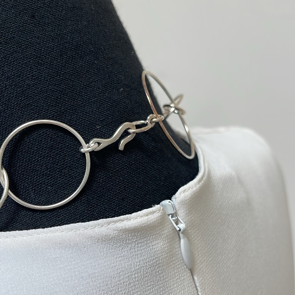 Silver CHANEL circular chain necklace Vintage - Picture 5 of 6